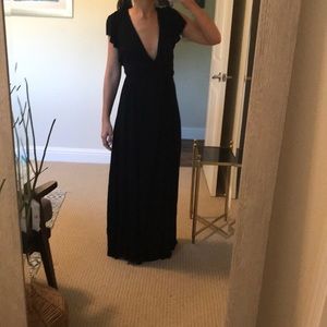 heart of marigold black wrap maxi dress
